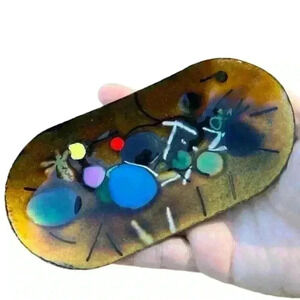 Copper & enamel handmade art trinket dish